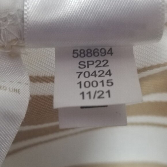 Loft Women's Wide Leg Brown/White Pants Office Career Sz L/P - Picture 5 of 6